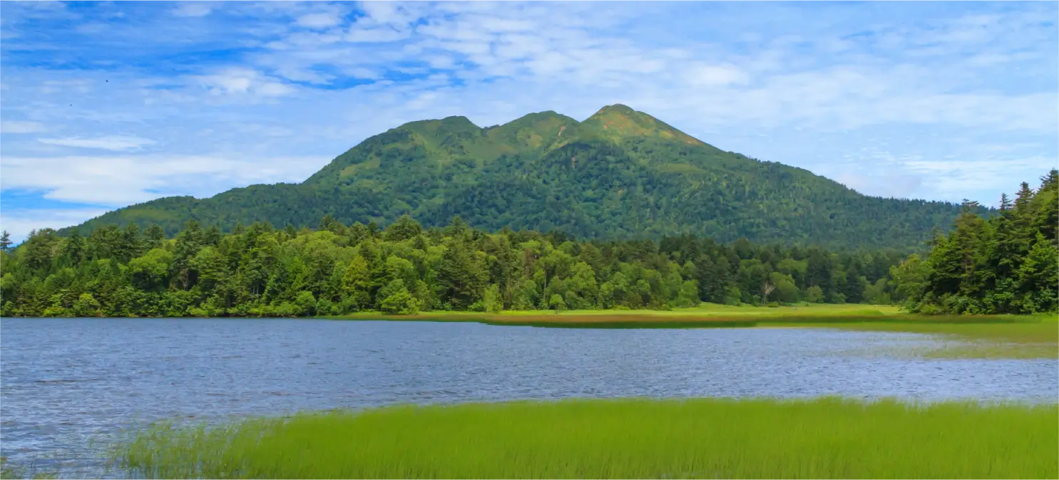 檜枝岐村の空撮風景